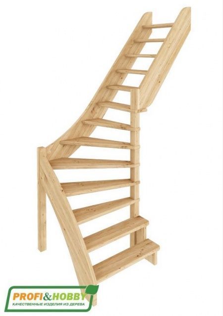 Лестница ЛС-92м/5 без подступенков П сосна