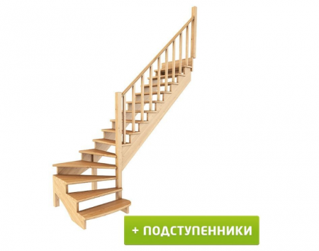 Лестница К-001м/7 с подступенками П бук